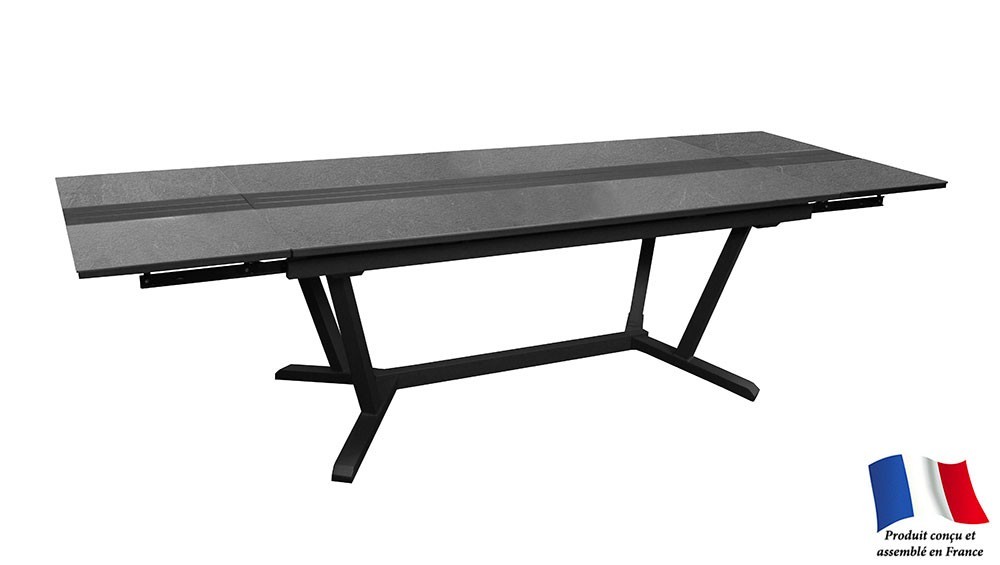 Table GALLEO 150/200/250 plateau HPL Fundermax® Coloris:Châssis Graphite/Plateau Fundermax® Ardoise Ecotax:Prix de vente compren