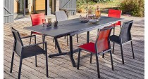 Table GALLEO 150/200/250 plateau HPL Fundermax® Coloris:Châssis Graphite/Plateau Fundermax® Ardoise Ecotax:Prix de vente compren