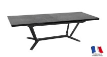 Table VITA 180/240 plateau lames HPL Fundermax® Coloris:Châssis Graphite/Plateau Fundermax® Ardoise Ecotax:Prix de vente compren