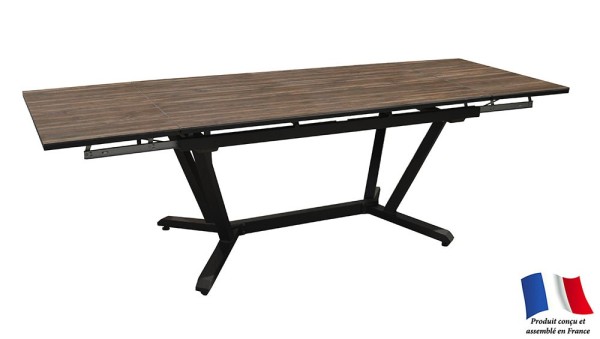 Table VITA 180/230/280 plateau HPL Fundermax® Coloris:Châssis Graphite/Plateau Fundermax® Bambou Ecotax:Prix de vente comprenant