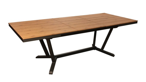 Table ELENA 180/240 Coloris:Châssis Graphite / Plateau Oak "imitation bois" Ecotax:Prix de vente comprenant l'éco-taxe de 10,00 