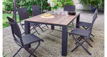 Table ELENA 180 Coloris:Châssis Graphite/Plateau bois structuré Ecotax:Prix de vente comprenant l'éco-taxe de 6,30 € TTC Mode de