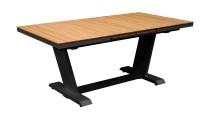 Table AMBER 180/240 Plateau à lames Teck FSC® Coloris:Châssis Graphite / Plateau Teck Ecotax:Prix de vente comprenant l'éco-taxe