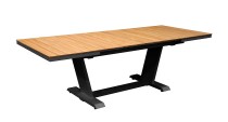 Table AMBER 180/240 Plateau à lames Teck FSC® Coloris:Châssis Graphite / Plateau Teck Ecotax:Prix de vente comprenant l'éco-taxe