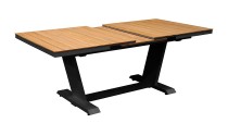 Table AMBER 180/240 Plateau à lames Teck FSC® Coloris:Châssis Graphite / Plateau Teck Ecotax:Prix de vente comprenant l'éco-taxe